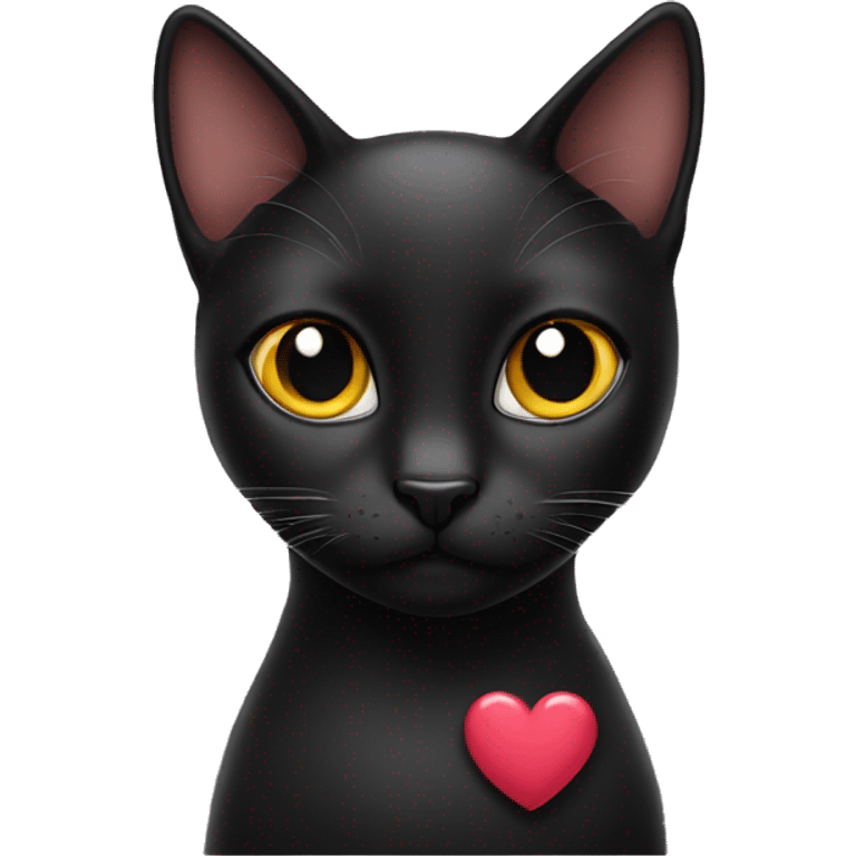 black cat with heart eyes emoji