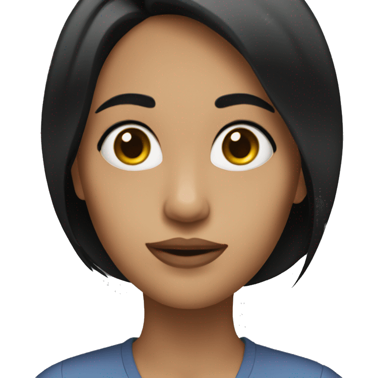 woman with black hair saying oh emoji