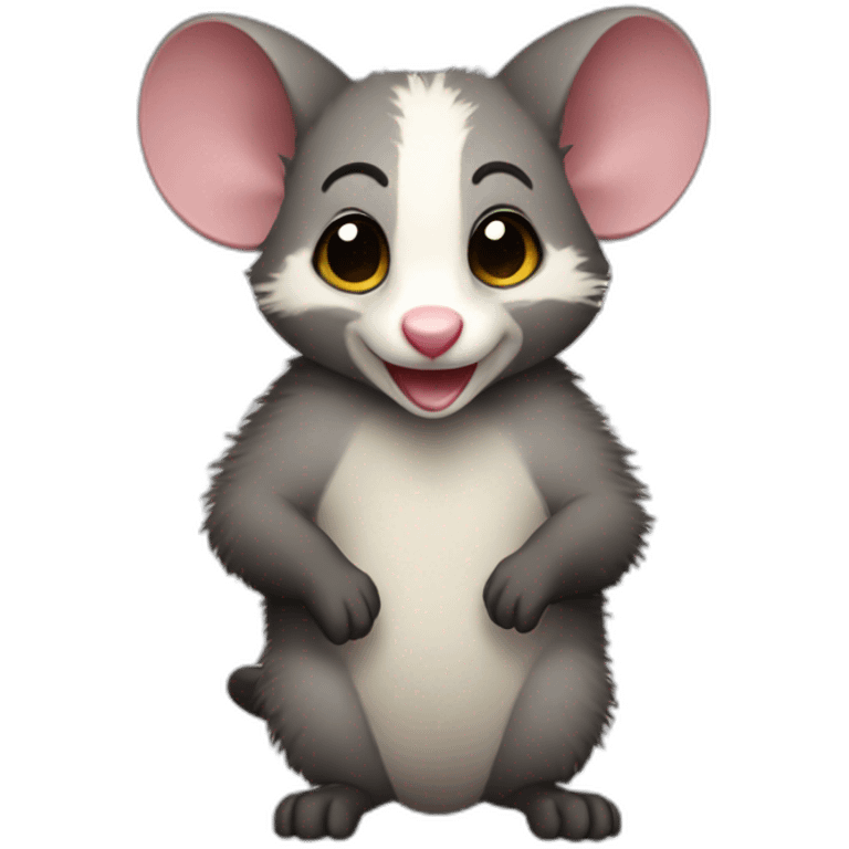 a possum celebrating emoji