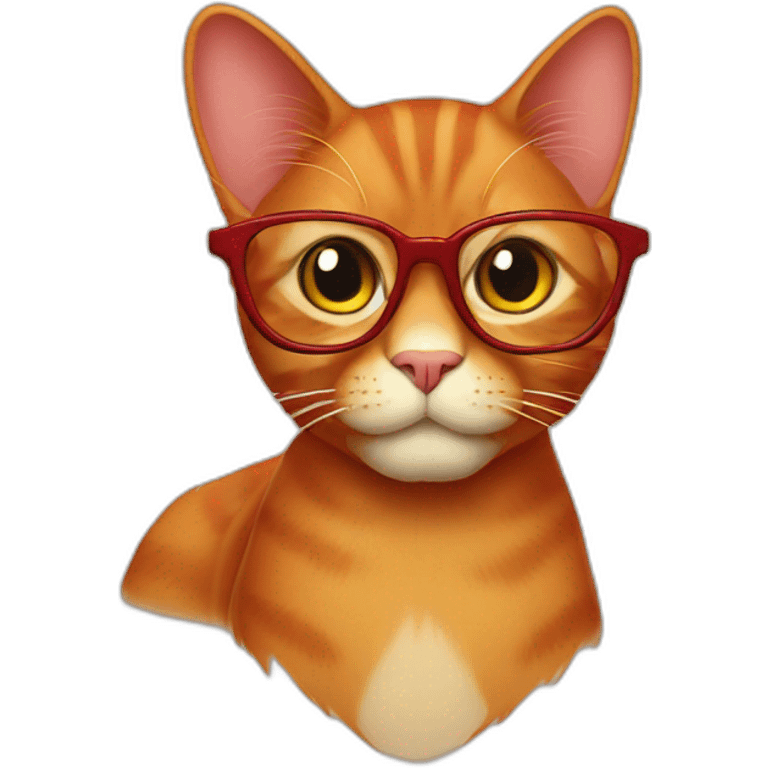 a red cat in glasses emoji