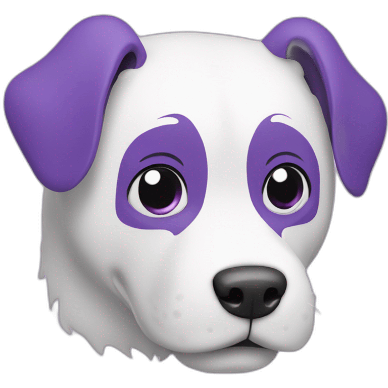 purple and white cartoon 3d dog  emoji