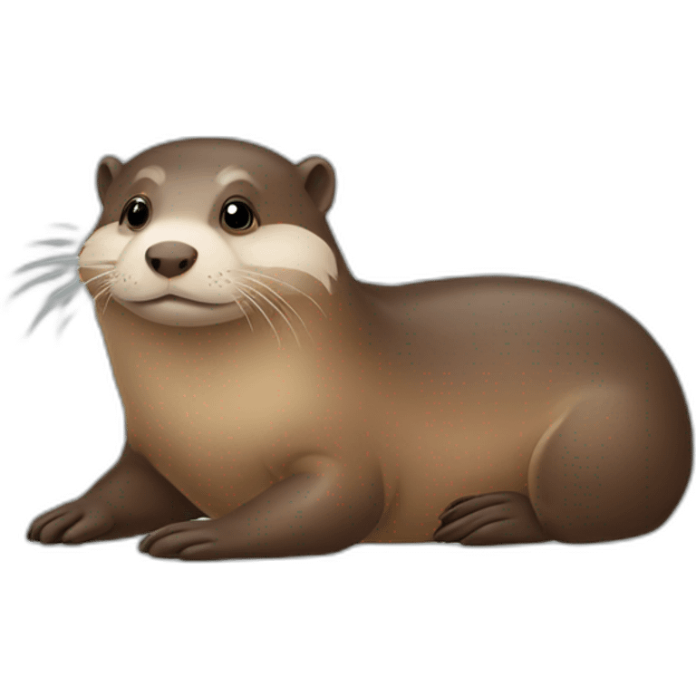 Loutre sur un cochon emoji