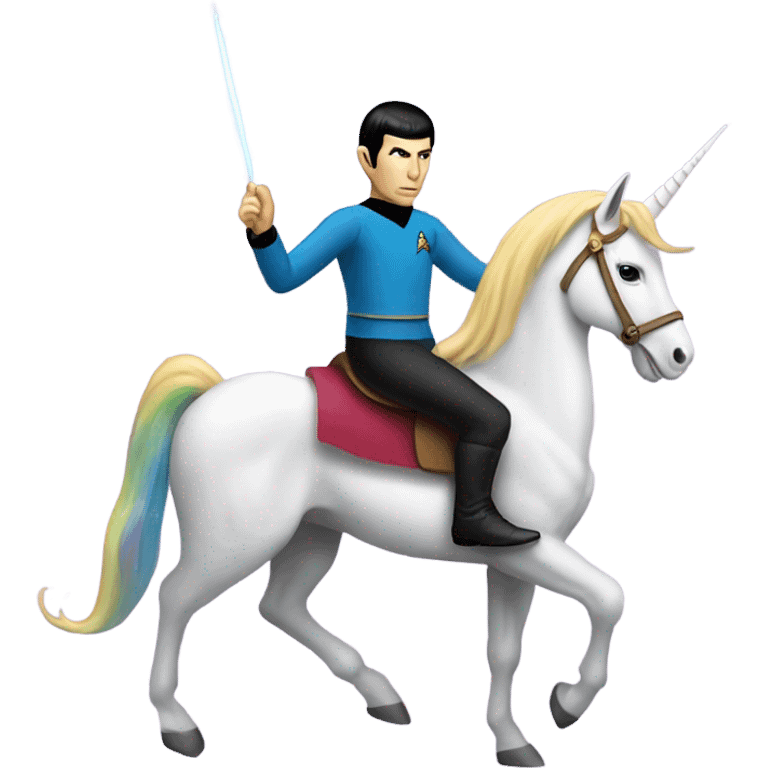 Spock on a unicorn  emoji