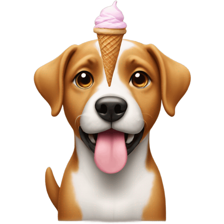 Dog with ice cream  emoji