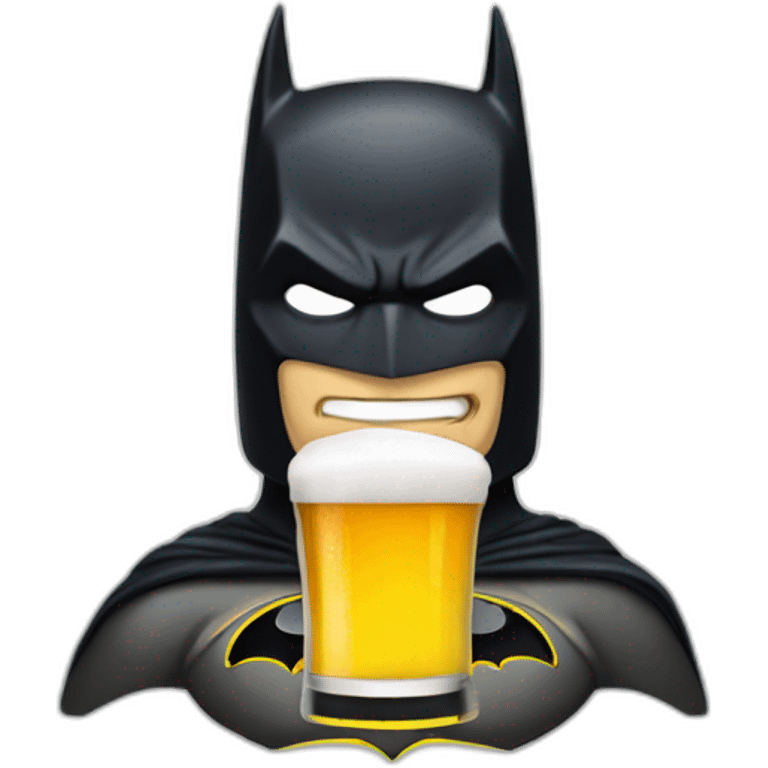 Batman tenant une bière emoji