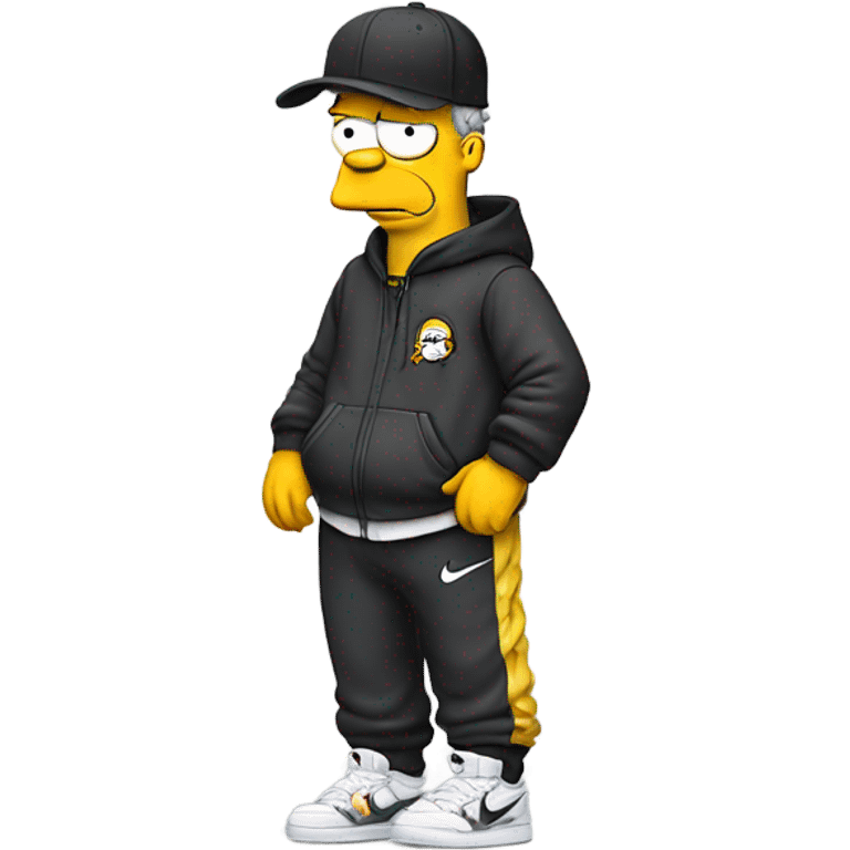 Homer Simpson wearing a Nike set with Jordans fours emoji