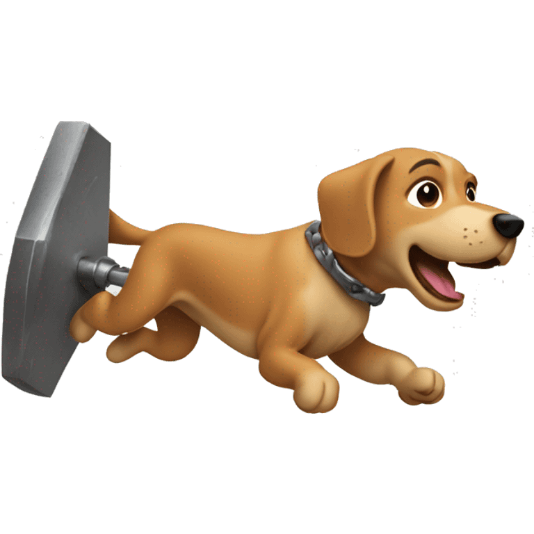 Dog jumping anvil emoji