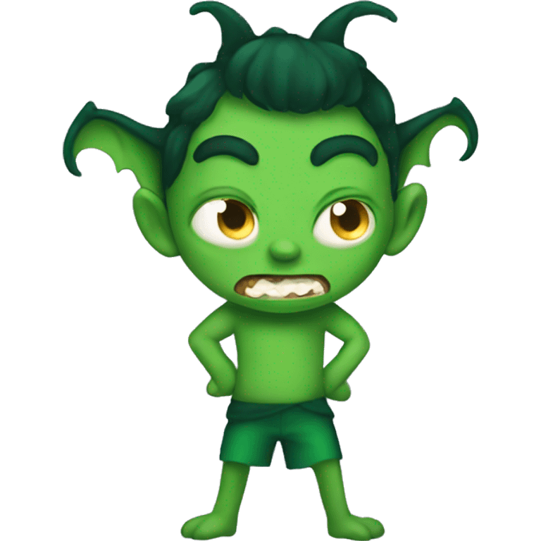 A green demon boy emoji