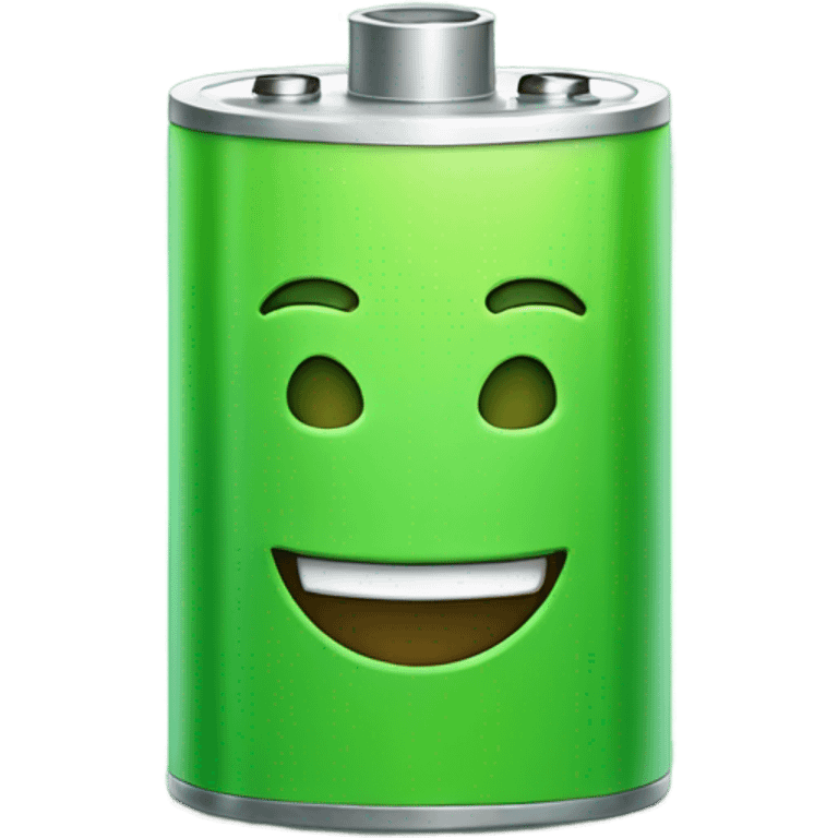 Green battery with single smile emoji