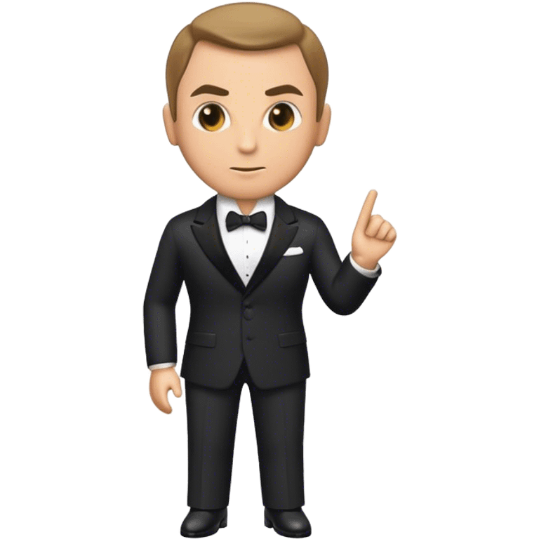 Cinematic Realistic James Bond Portrait Emoji, depicted as a suave, sophisticated secret agent in a tailored suit with a cool, composed gaze and an air of stealth and charm, rendered with crisp textures and dynamic cinematic lighting that captures his timeless espionage allure. emoji