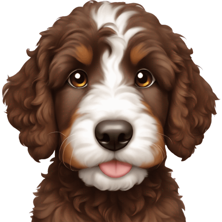 bernedoodle puppy brown nose emoji