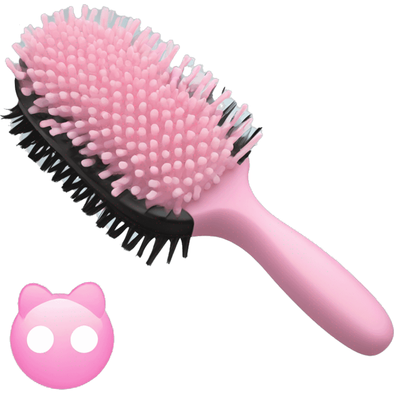 hair brush that is baby pink color  emoji