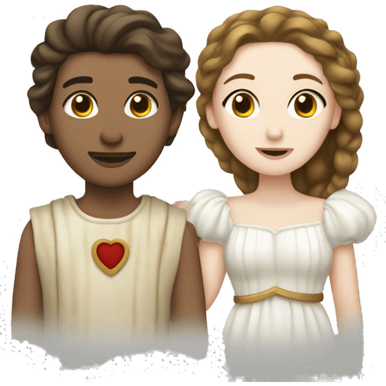 Romeo with white skin and Juliet with white skin emoji