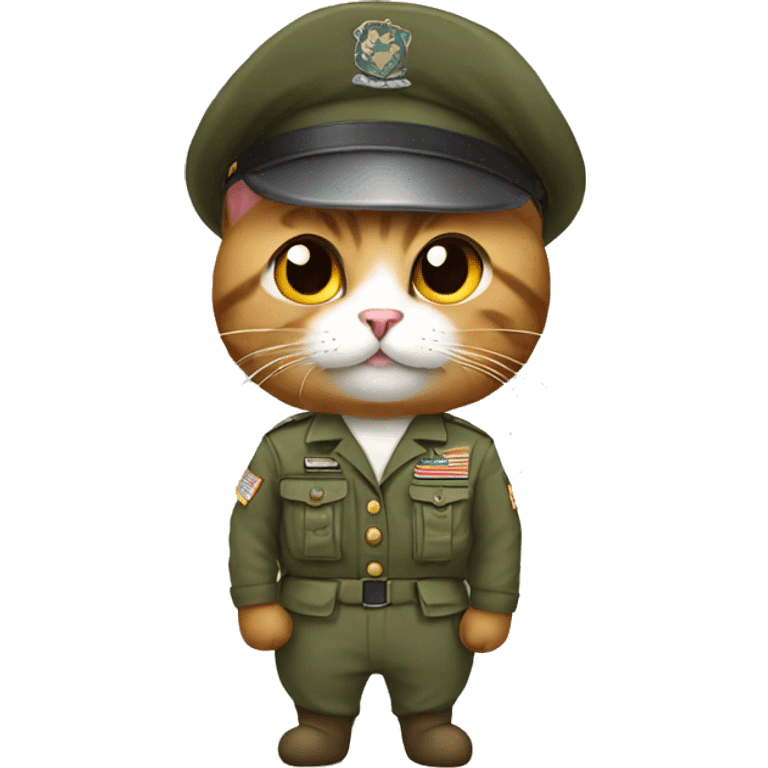 kitty wearing army fits  emoji