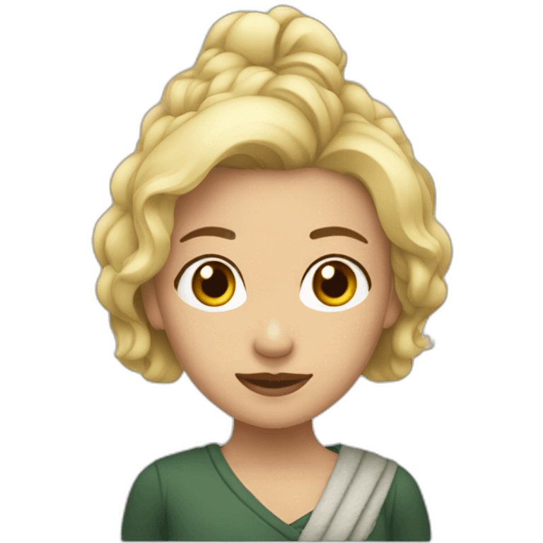 Ada mujer bajita rubia rizosa emoji