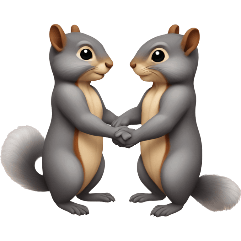 Squirrels in love holding hands emoji