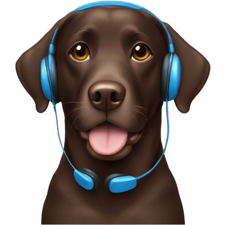  Chocolate lab, headset emoji