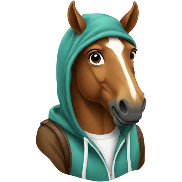 Horse wearing to hoodie emoji