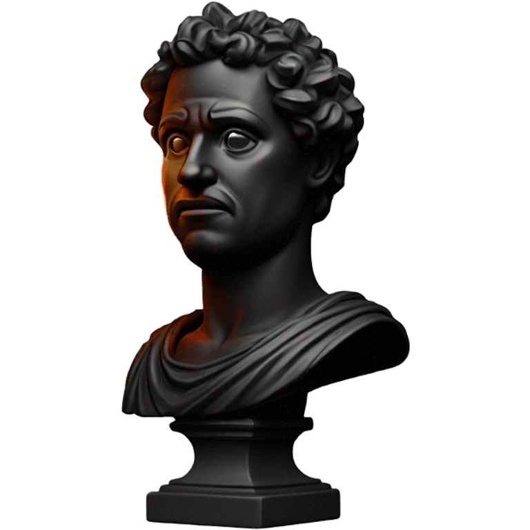 black iron roman bust on fire emoji