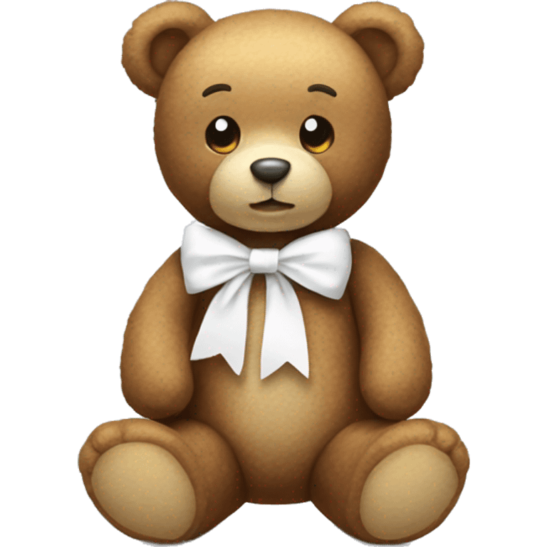 teddy bear with white bow emoji