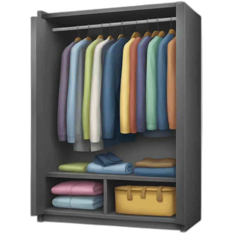 A wardrobe with Clothes emoji