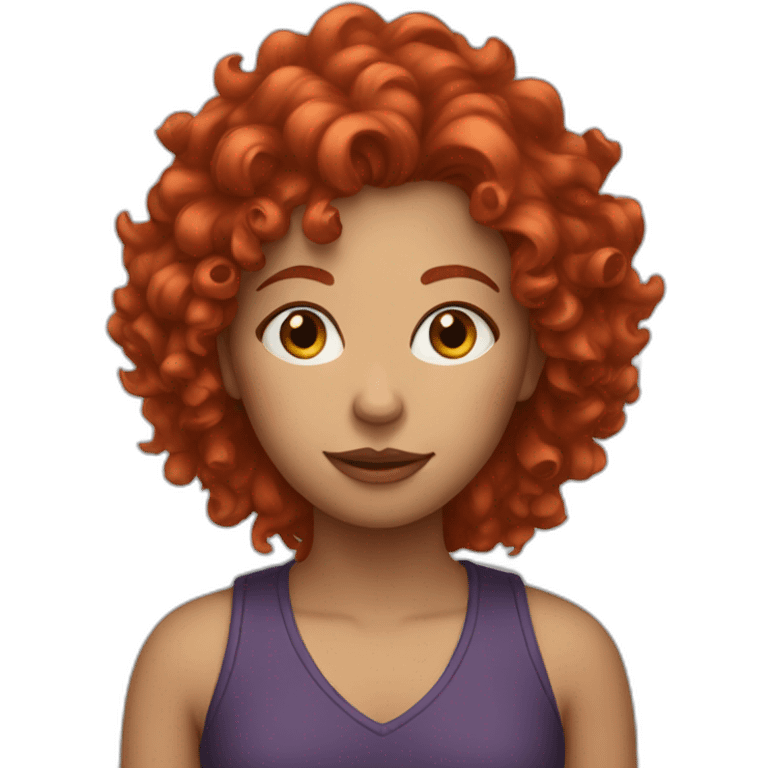 female with red curly hair out of her depth emoji