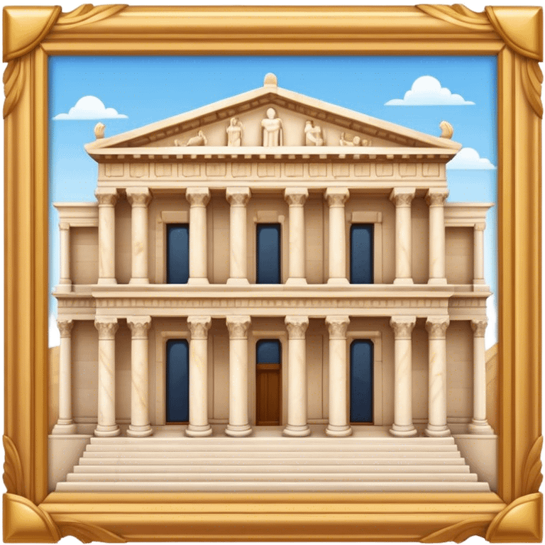 The Library of Celsus Landmark Emoji – Depicting its marble facade, carved columns, and statues. emoji