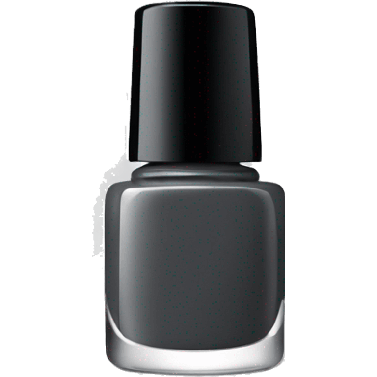 Dark grey nail polish bottle with black lid emoji