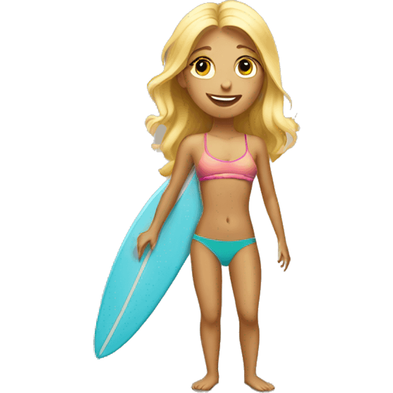 Blonde surfer girl emoji