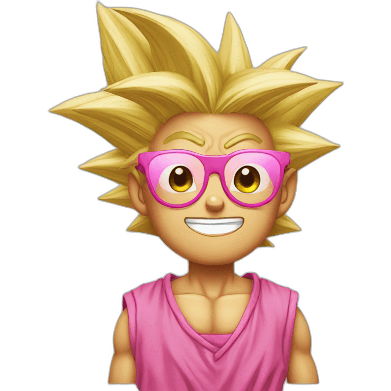 Goku dragon ball z wearing pink glasses emoji