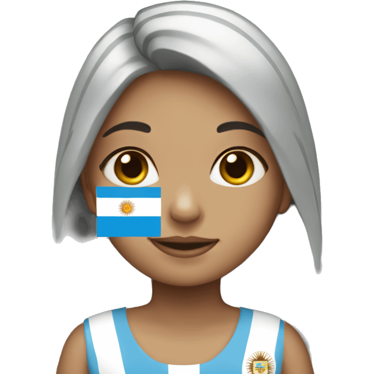 a girl with argentina flag emoji