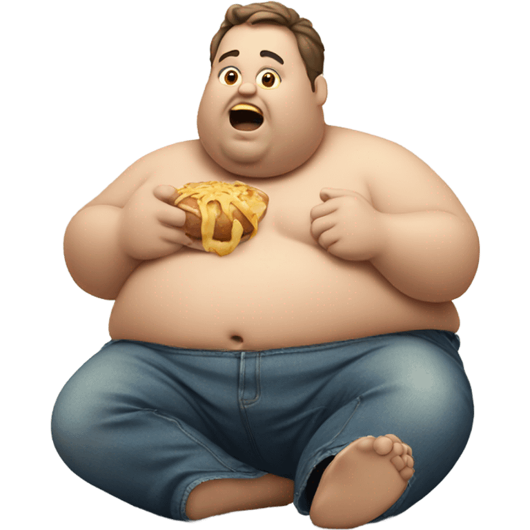 Fat man eating emoji