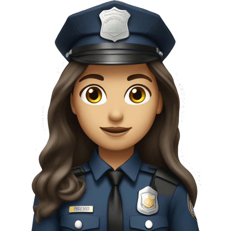 Brunette Long Hair Girl Police Officer  emoji