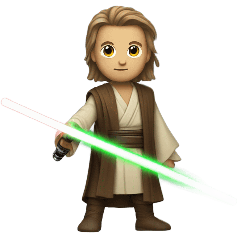 A Jedi with a lightsaber emoji