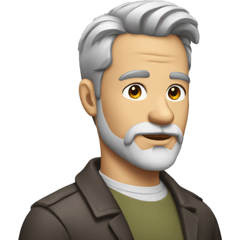 man with slick back brown hair and grey beard emoji