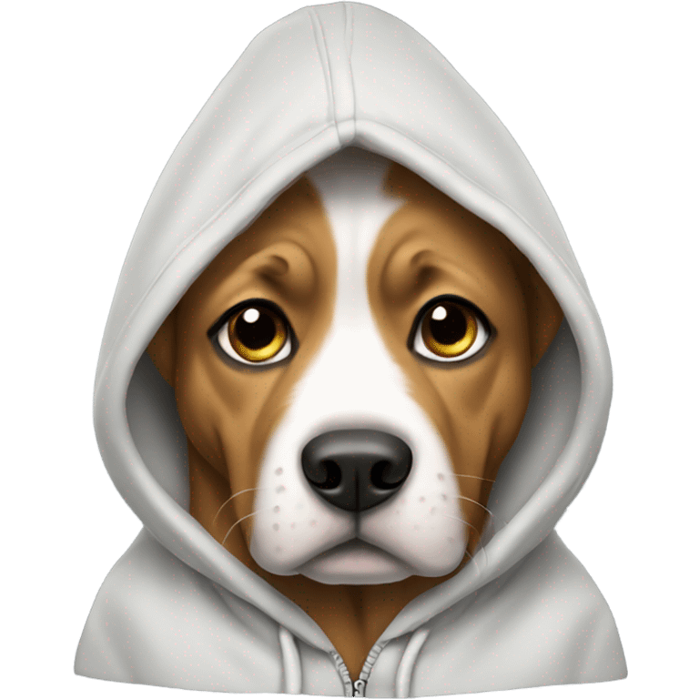 Dog wearing hoodie emoji