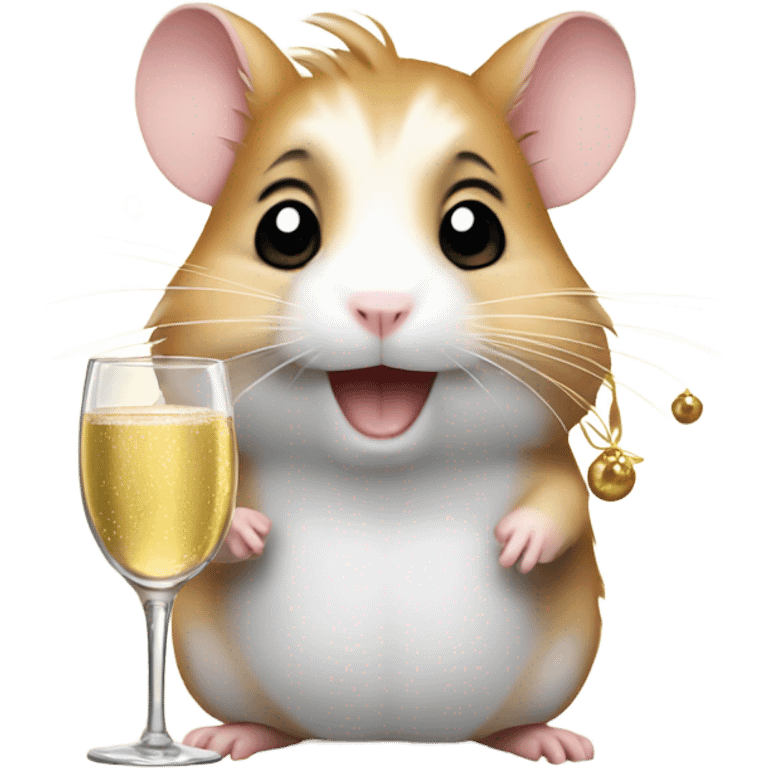 hamster christmas with champagne emoji