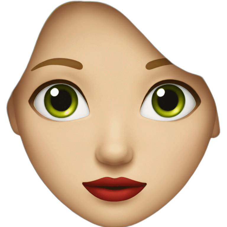 blond girl with green eyes and red lipstick emoji