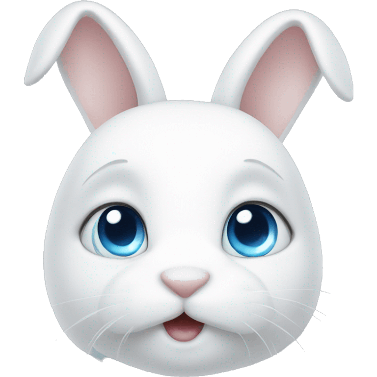 White bunny with blue eyes emoji