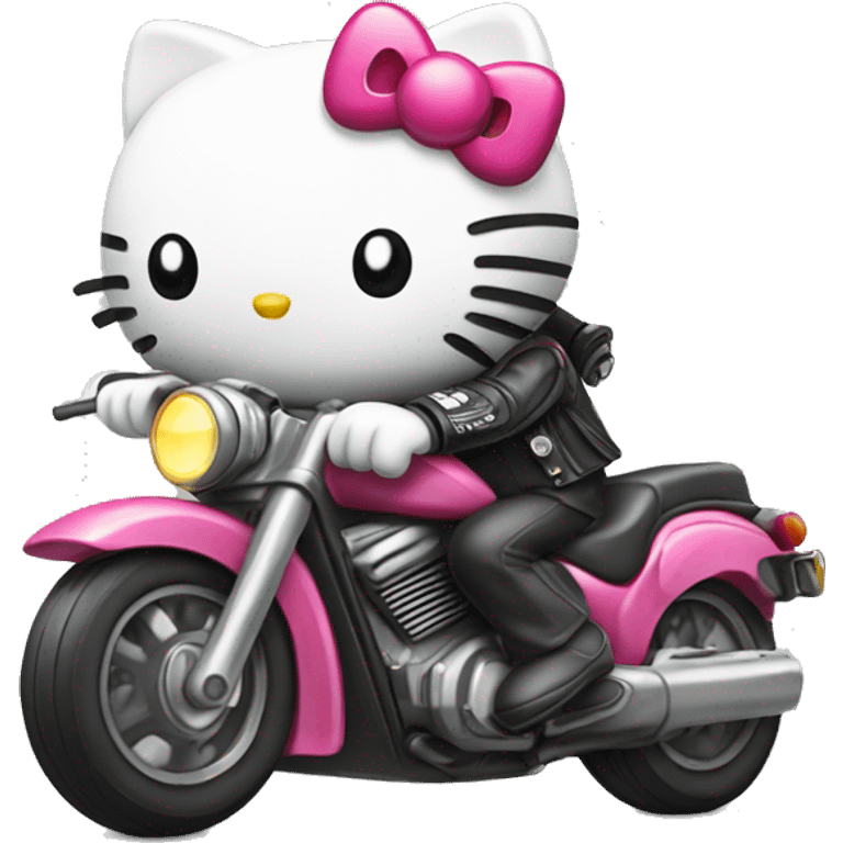 hello kitty driving motorcycle  emoji