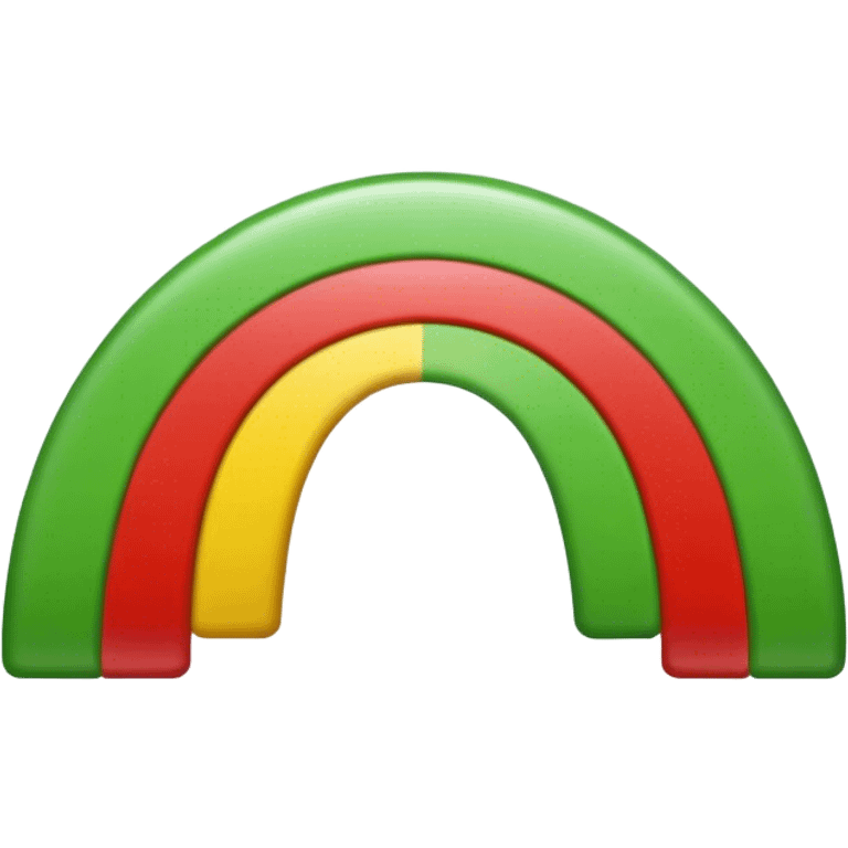 A tri-colour rainbow where the colours are green, red and white emoji