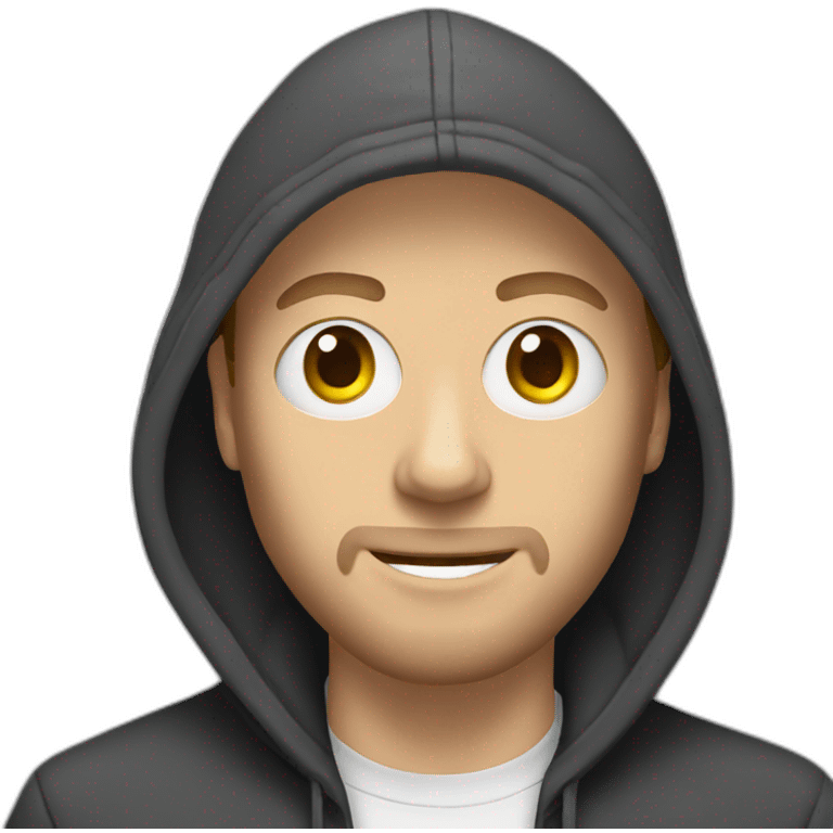 White guy with metallica hoodie emoji