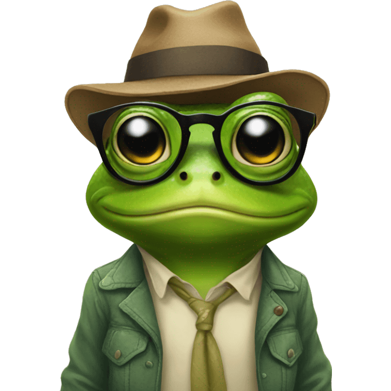 hipster frog emoji