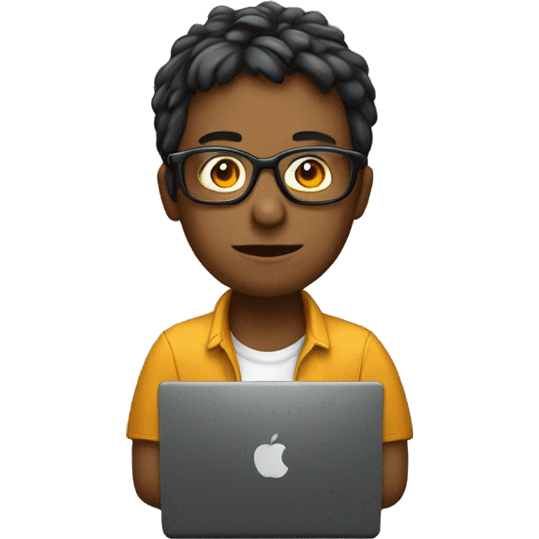 a developer with laptop using linux wearing glasses emoji