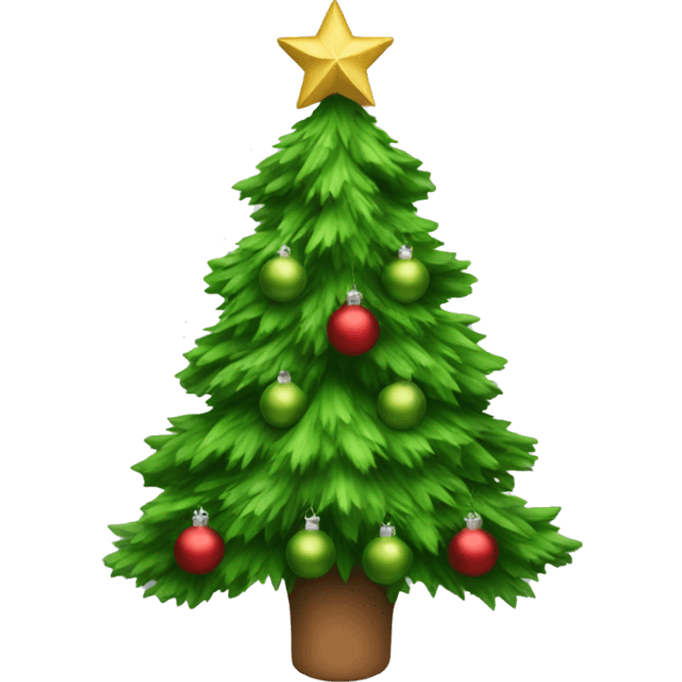 A Christmas tree with green ornaments emoji