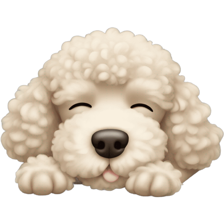 poodle sleeping with belly up emoji