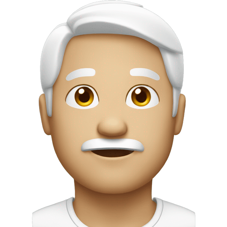 round face with white hair 50 age emoji