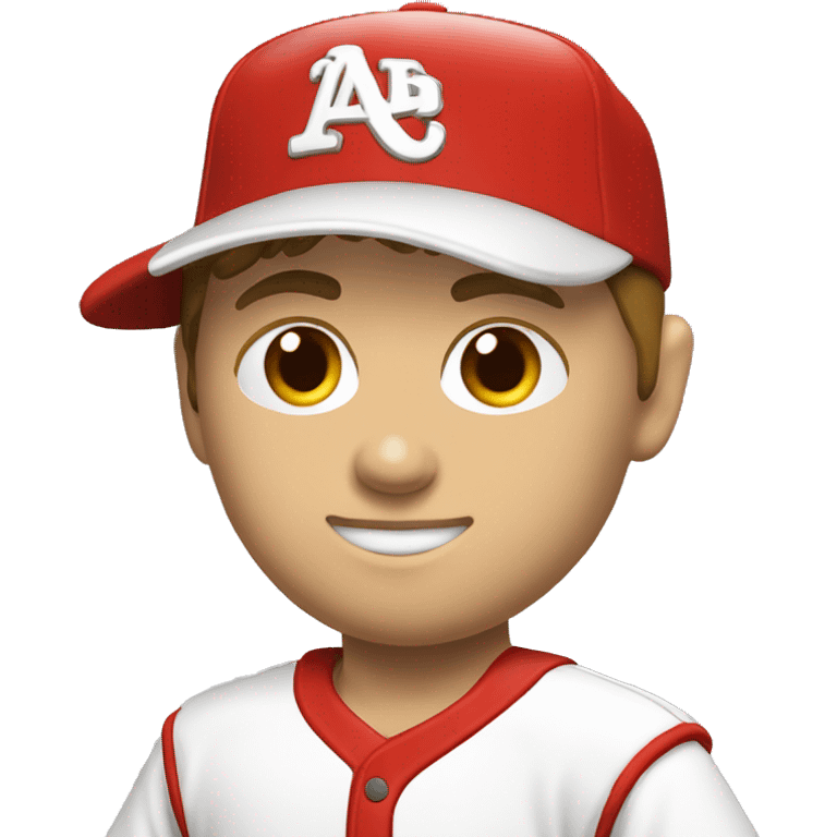 baseball pitcher in red and white uniform RD on hat emoji