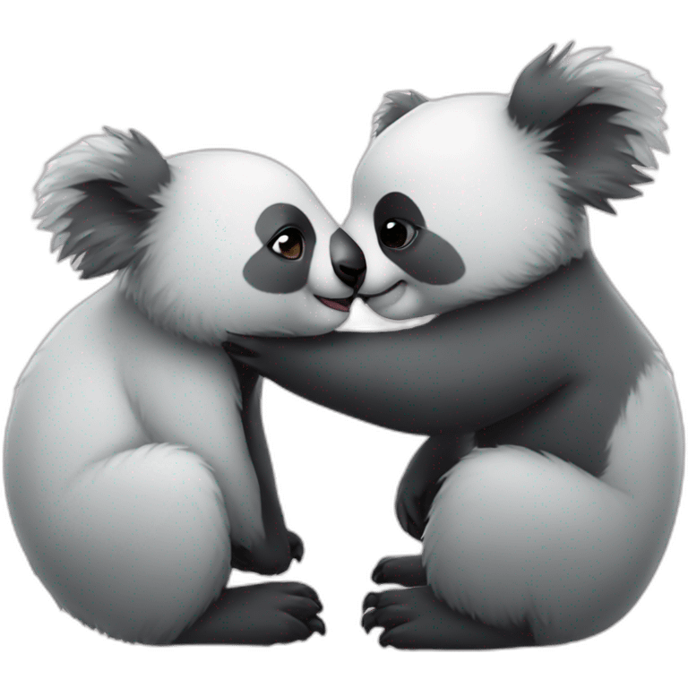 Koala kissing panda emoji