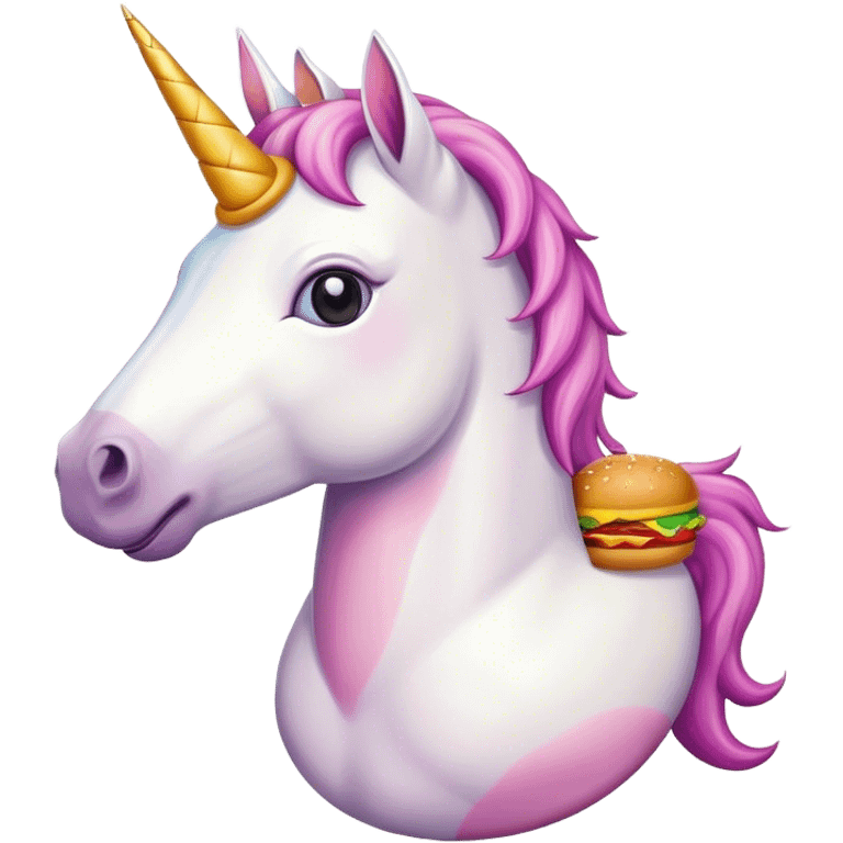 unicorn with a hamburger  emoji